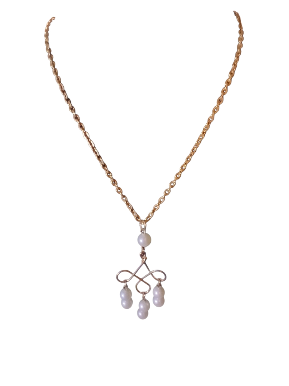 Gold Pearl Drop Pendant Vintage Avon Necklace
